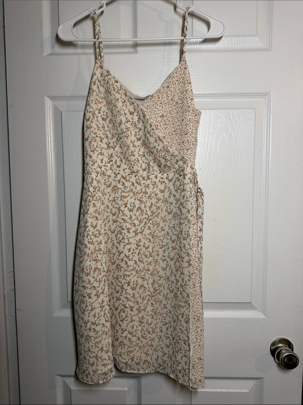 Paper Crane Cream Floral Slip Dress with Tan Accents